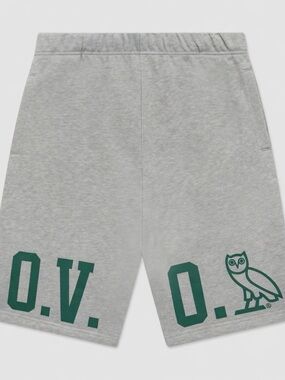 OVO Stencil Shorts Grey Green October’s Very Own Drawstring Streetwear Large (F)